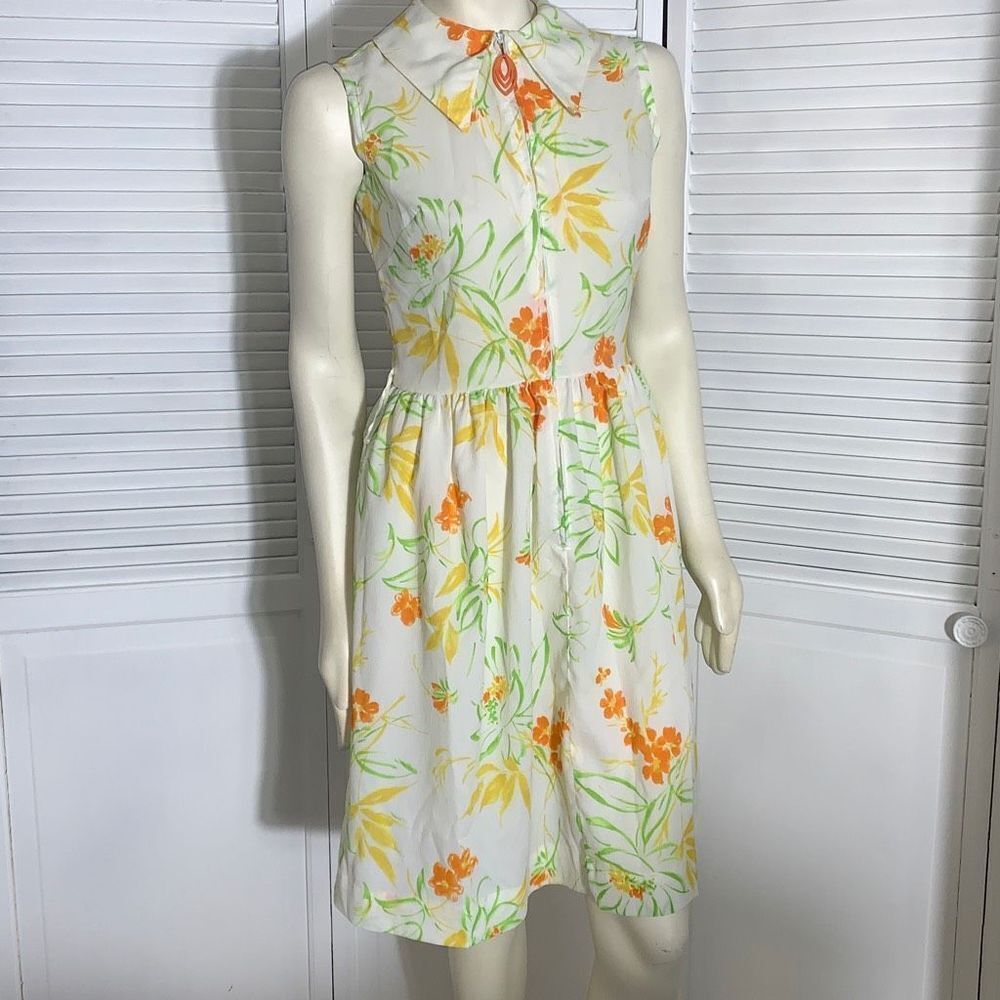 Vintage‎ Carol Brent Yellow Floral Dress Women’s Size 14 - Picture 13 of 16